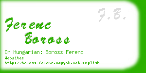 ferenc boross business card